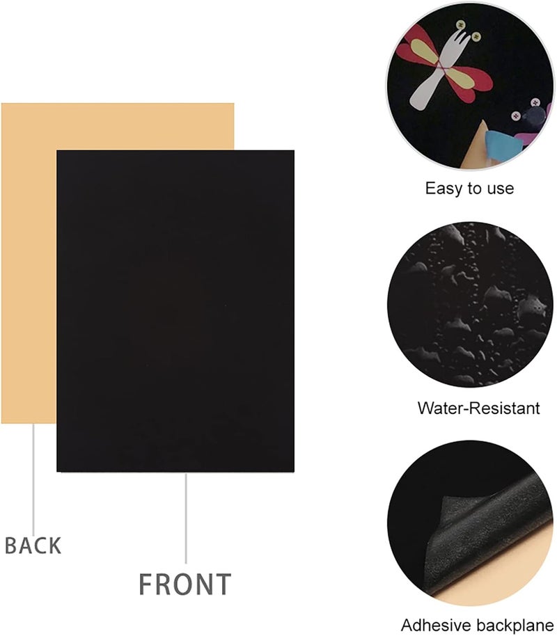 YaoHui 3-Pack Self-Adhesive Felt Sheets, Peel & Stick, A4 Size (8.3" x 11.8", Black) - Image 2